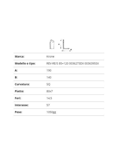 ZAPPETTA KRONE REV-RE/S 85+120 0036273DX 0036395SX