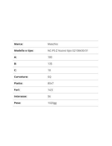 ZAPPETTA MASCHIO NC-PS-Z NUOVO TIPO 02108430/31 (SQUADRATA)