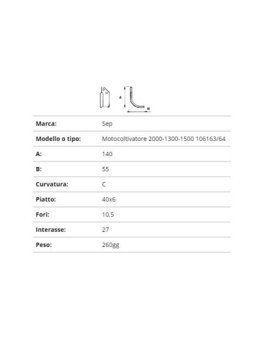 ZAPPETTA SEP MOTOCOLTIVATORE 2000-1300-1500 106163/64