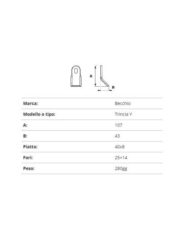 COLTELLO BECCHIO TRINCIA Y 40X8