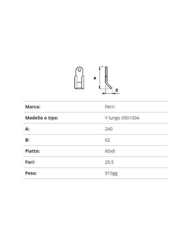 COLTELLO FERRI Y LUNGO 60X8/240