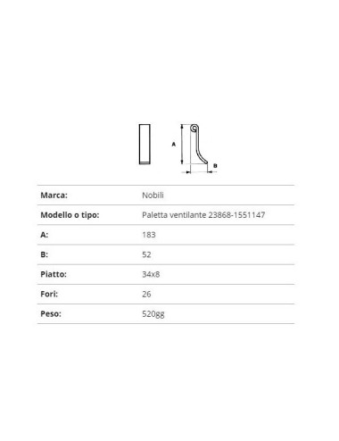 COLTELLO NOBILI VENTILANTE 34X8/183