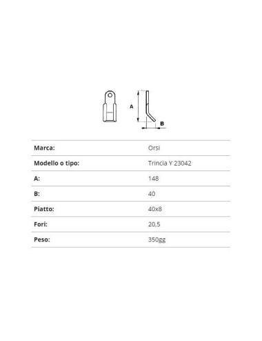 COLTELLO ORSI TRINCIA Y 40X8/148