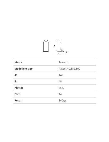 COLTELLO TAARUP PATENT 75X7 40.882