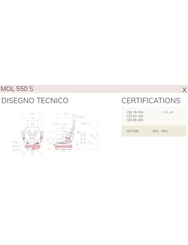SEDILE TOP MOLLEGGIO PNEUMATICO C/CINTURA SENZA ARROTOLATORE