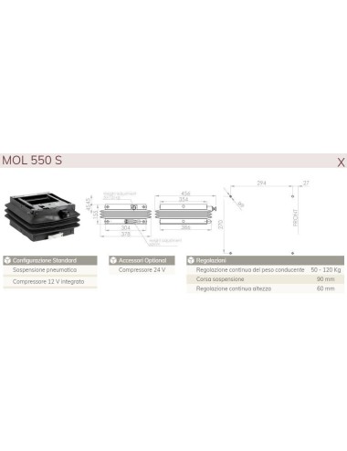 SEDILE TOP MOLLEGGIO PNEUMATICO C/CINTURA SENZA ARROTOLATORE