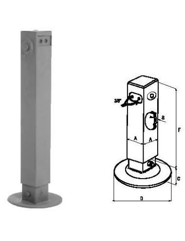 PIEDE IDRAULICO QUADRO 80X600 CORSA 400