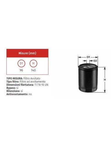 FILTRO OLIO CLEAN DO 281