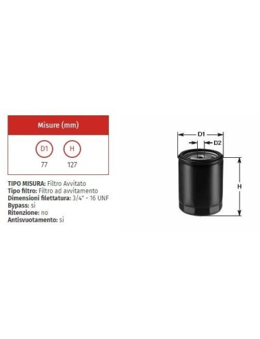 FILTRO OLIO CLEAN DO 310