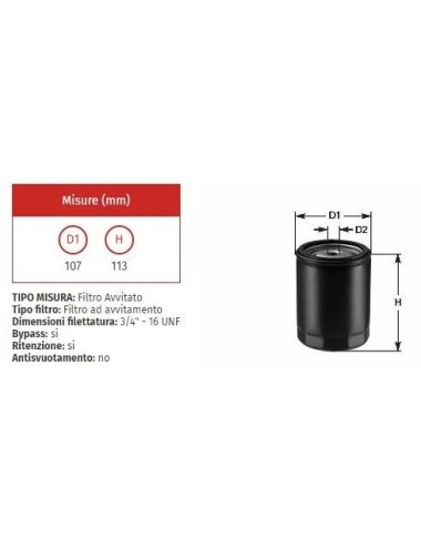 FILTRO OLIO CLEAN DO 224