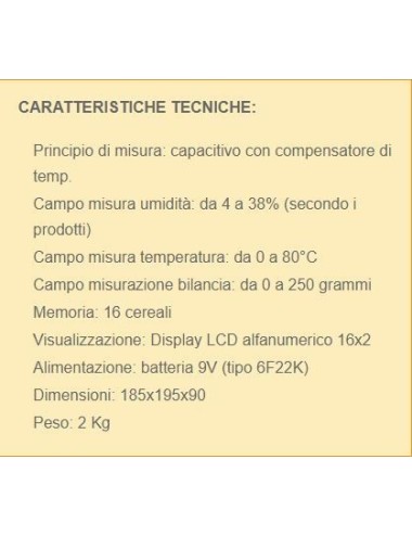 MISURATORE DI UMIDITA' PER CEREALI