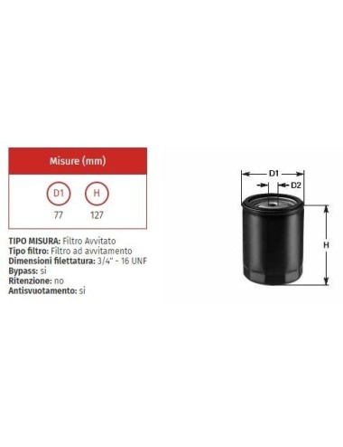 FILTRO OLIO CLEAN DO 218