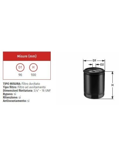 FILTRO OLIO CLEAN DO 262/B
