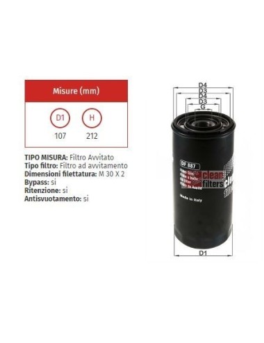 FILTRO OLIO CLEAN DF 887