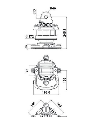 ROTORE IDRAULICO FR 50 FLANGIATO