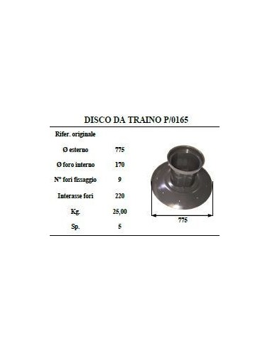 DISCO DA TRAINO P.Z 165 CON TAMBURO