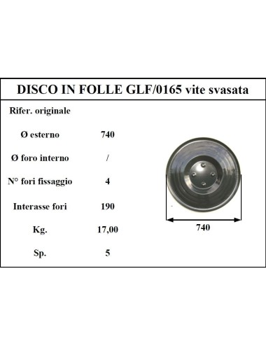 DISCO FOLLE GALFRE' 165 4 FORI SVASATI
