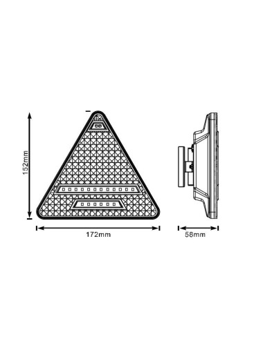 KIT IMPIANTO LUCI RIMORCHIO LED MOVIT C/TRIANGOLI