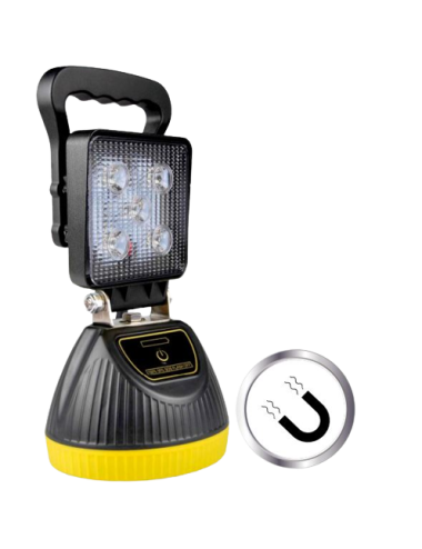 FARO LAVORO 9 LED MOVIT A BATTERIA RICARICABILE C/MANIGLIA