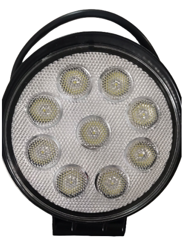 FARO LAVORO LED TONDO 9 LED C/INTERRUTTORE