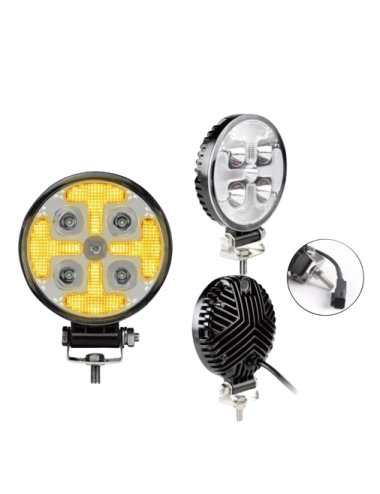 FARO LAVORO 5 LED BIANCHI+ 20 LED AMBRATI STROBO