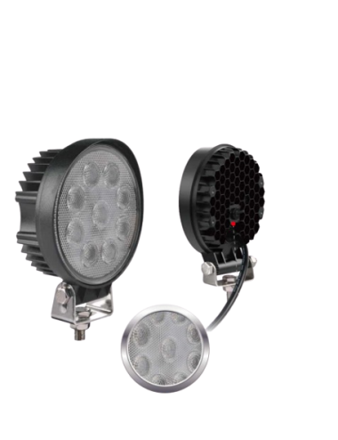 FARO LAVORO LED TONDO 9 LED C/INTERRUTTORE