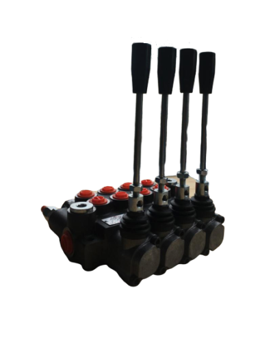 DISTRIBUTORE IDRAULICO P40 3/8 4 LEVE, 3 D.E. + 1 S.E.