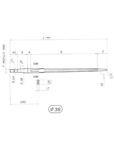 PUNTA PER CARICATORE ROTOBALLE 800X36