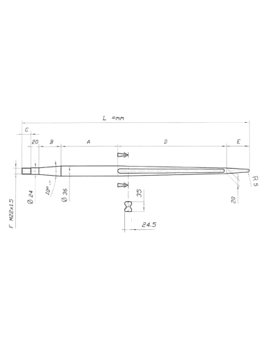 PUNTA PER CARICATORE ROTOBALLE 900X36