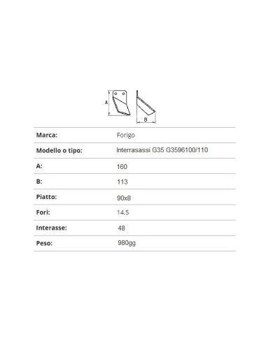 ZAPPETTA FORIGO INTERRASASSI G35 G63596100/110