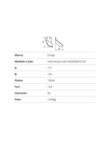 ZAPPETTA FORIGO INTERRASASSI G45 G4595000/5100