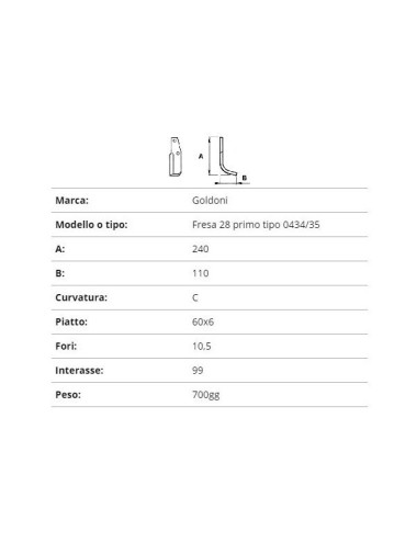 ZAPPETTA GOLDONI FRESA 28 PRIMO TIPO 0434/35