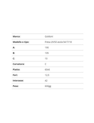 ZAPPETTA GOLDONI FRESA 29/50 ASOLA 9417/18