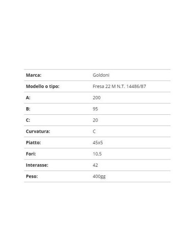 ZAPPETTA GOLDONI FRESA 22 M N.T. 14486/87