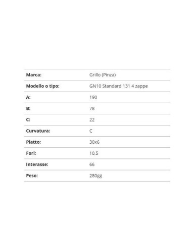 ZAPPETTA GRILLO GN10 STANDARD 131
